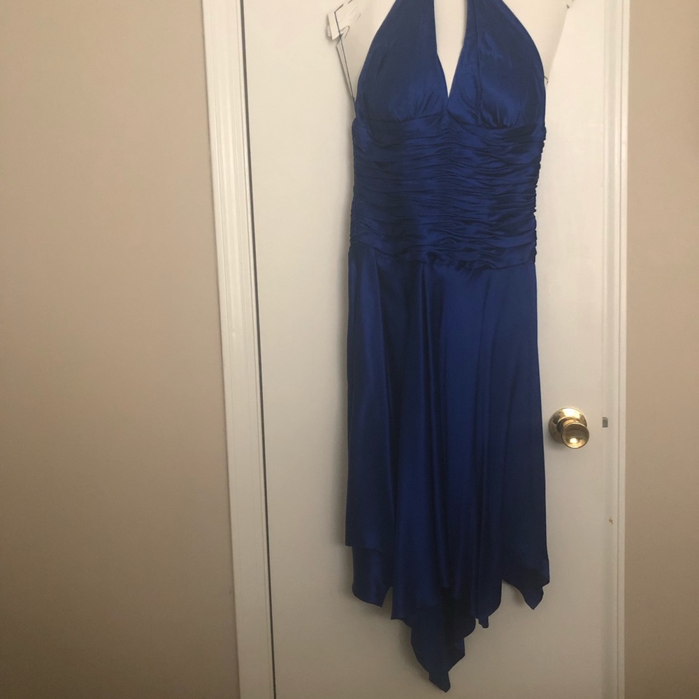 Blue formal cocktail dress by cache